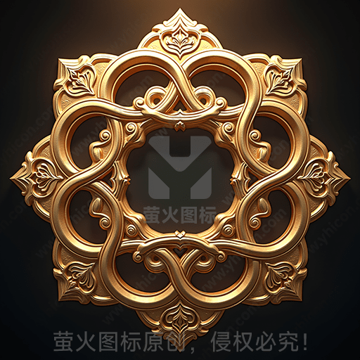 金色雕花装饰框架，复杂优雅