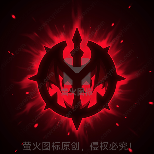 红色火焰图案，带有神秘符号
