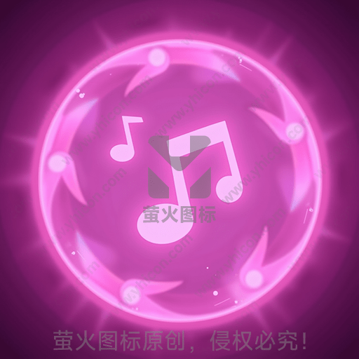 紫色背景中的音符和光环