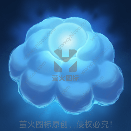 蓝色背景下的发光云朵