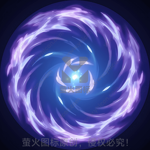 蓝紫色的星系旋涡，中心闪耀光点
