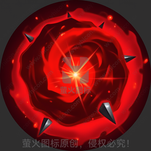 火红色蔷薇图案，中心有发光的星光
