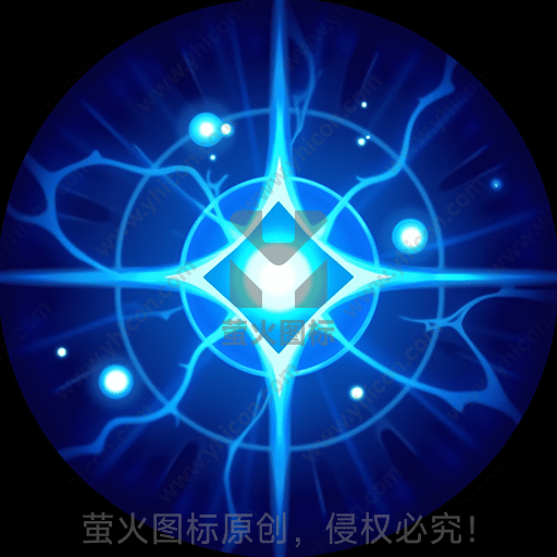 蓝色发光的抽象几何图形，光点分布