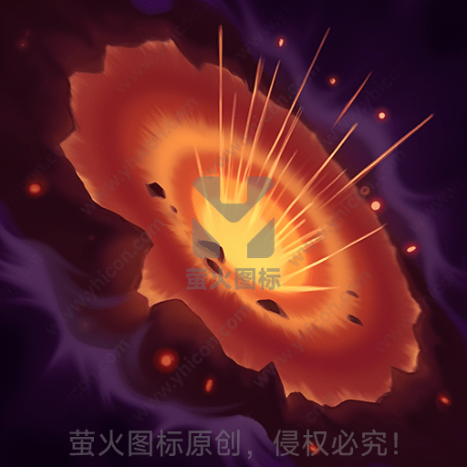 炽热的火山喷发，火山岩浆四溅