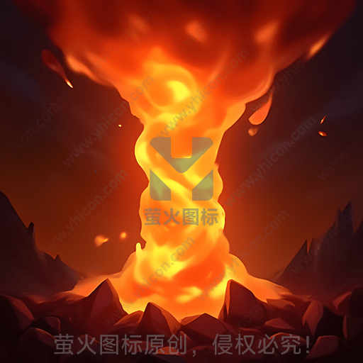 巨大的火焰漩涡在山区中升腾