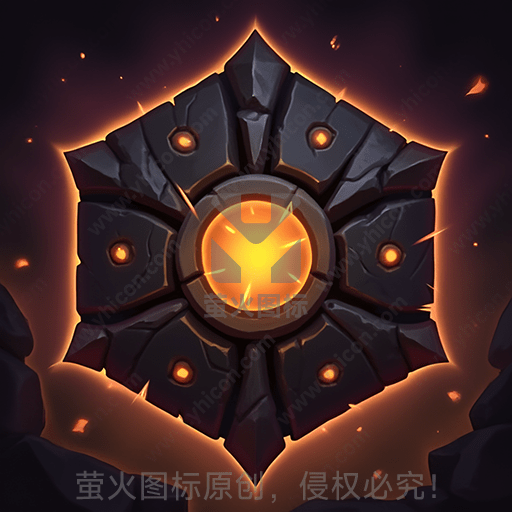 八瓣形状，中心有发光的黄色光球