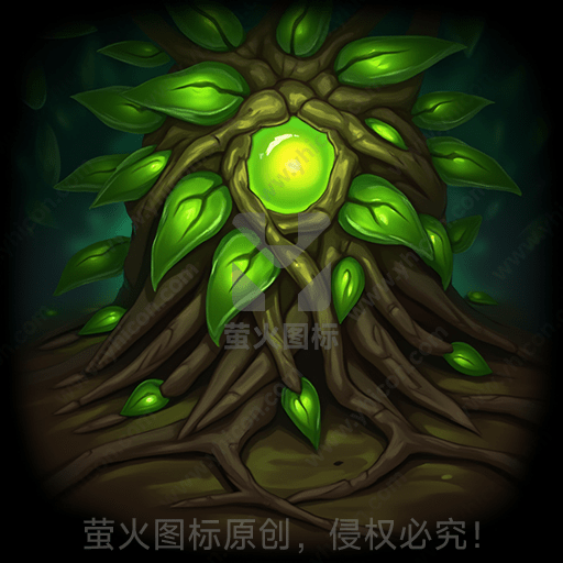 一棵具有神秘光球的生命之树