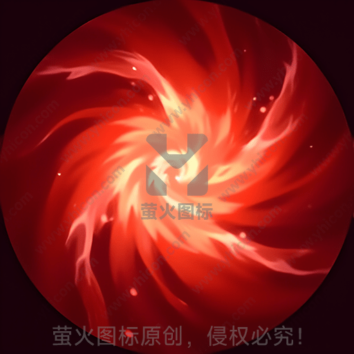 红色渲染的抽象旋涡形态