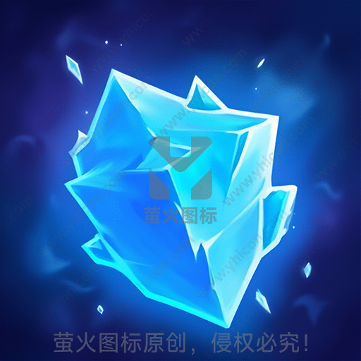 闪耀的蓝色水晶，在黑暗中发光