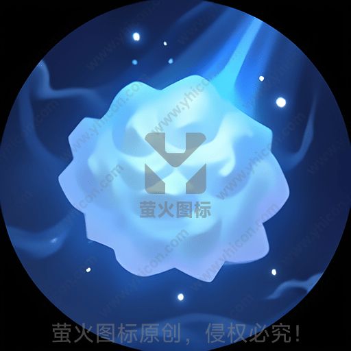 蓝色发光花朵浮现于暗蓝背景中