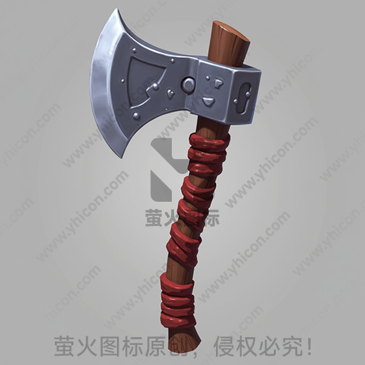 一把握柄缠有红绳的斧头