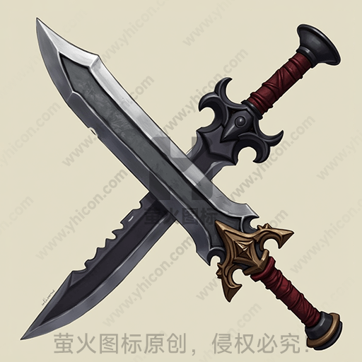 两把造型独特的交叉剑