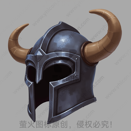 灰色金属质感，有两只棕色长角