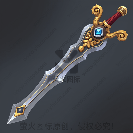 金饰镶蓝宝的华丽长剑
