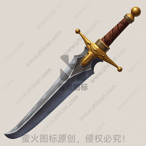 一把金色护手带棕色握柄的剑