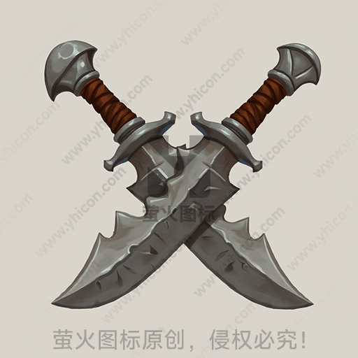 交叉的两把锋利大剑