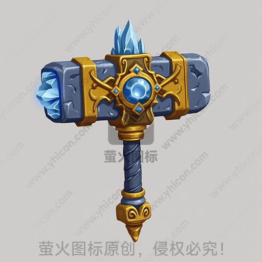 宝石和金属打造的奇幻风格锤子