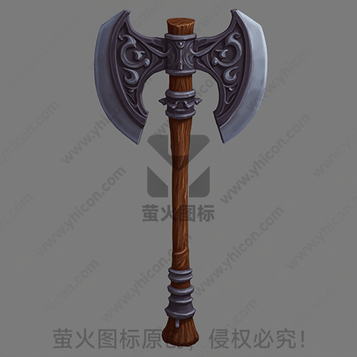 深色背景中的单手斧