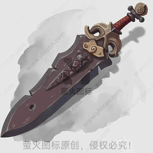 精细雕刻的大型匕首，古典风格