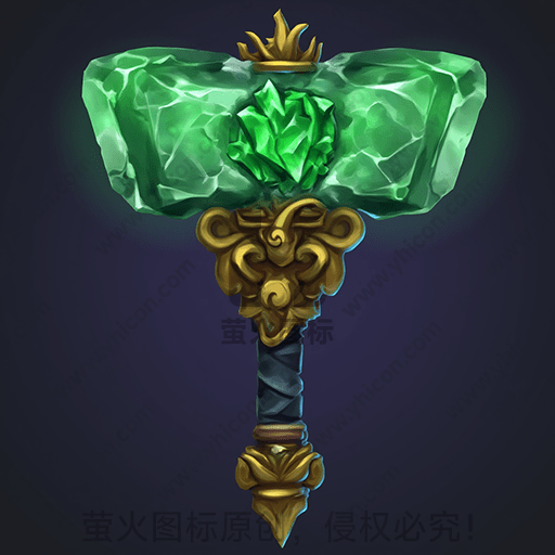 这是一把顶部有绿色宝石的金色钥匙