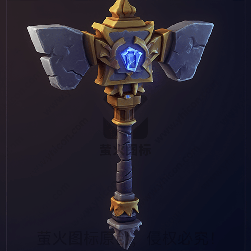 蓝宝石镶嵌的金属法杖