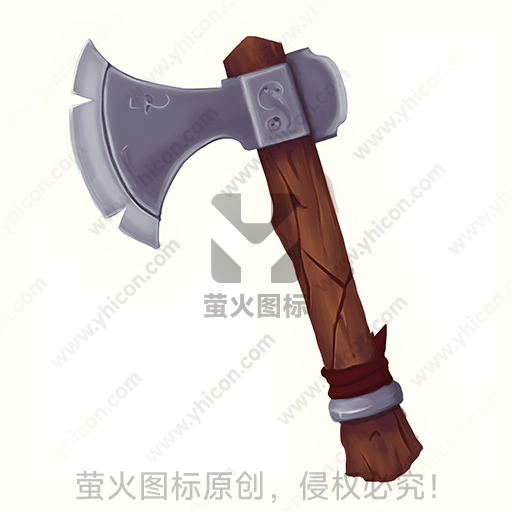 一把握柄木质的双刃斧