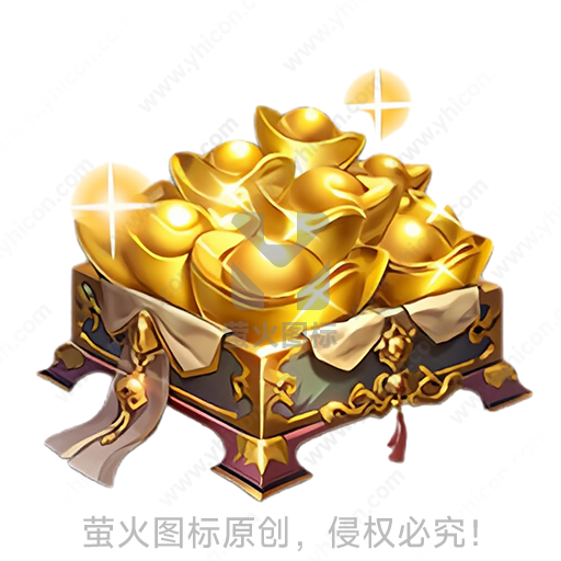 宝箱装满金色元宝的财富意象