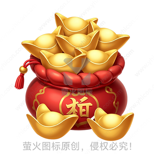 宝箱装满金色元宝的财富意象