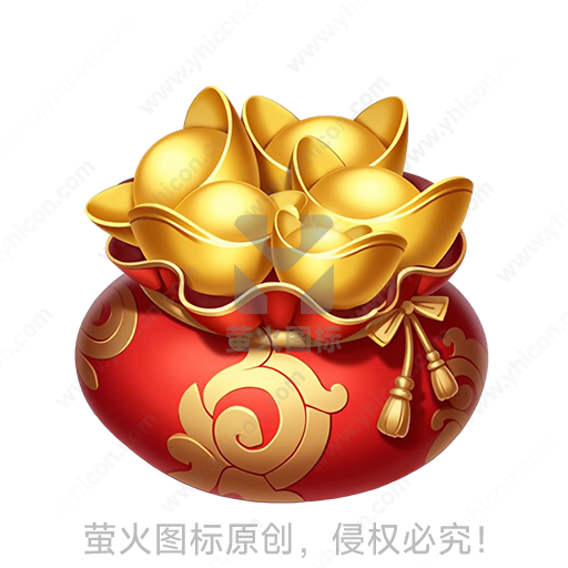 宝箱装满金色元宝的财富意象