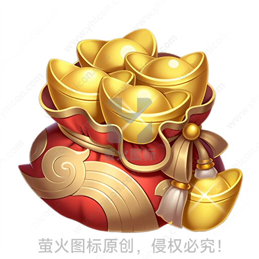宝箱装满金色元宝的财富意象