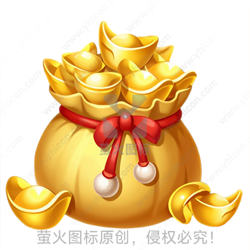 宝箱装满金色元宝的财富意象