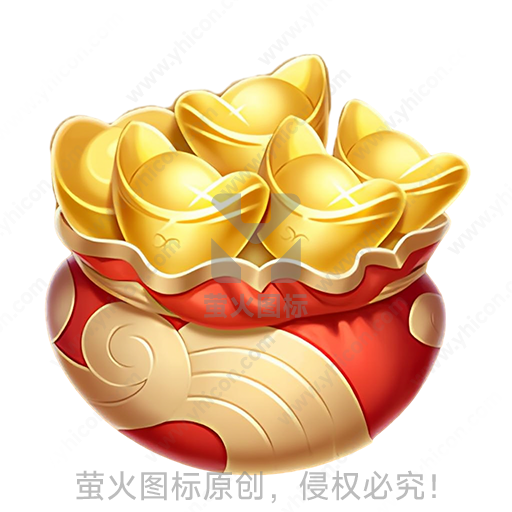 宝箱装满金色元宝的财富意象